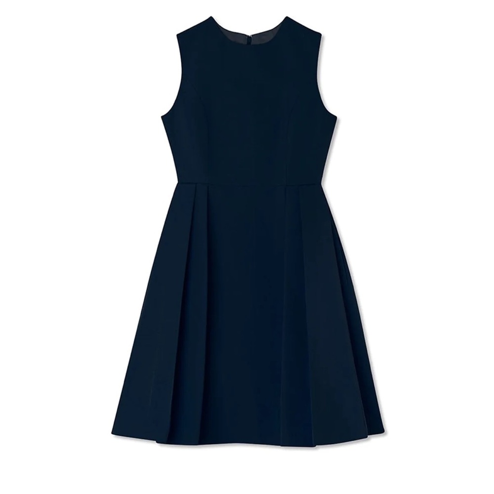 Molly Moorkamp Black Pleated A-Line Mini Dress